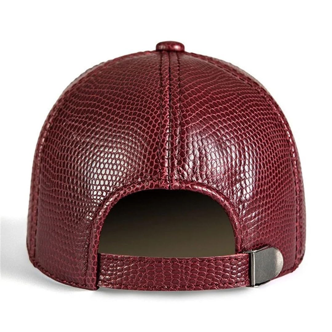 Gorra de béisbol de piel auténtica para hombre y mujer, gorra ajustable de piel de vaca