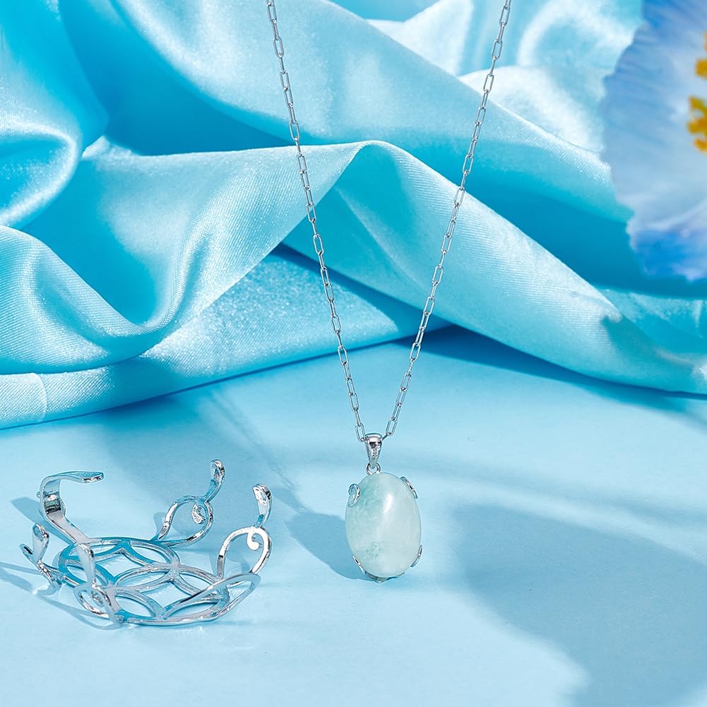 AHANDMAKER 2Pcs 925 Sterling Silver Claw Prong Pendant Setting Blank Bezel Pendant Trays for Irregular Gemstone Nuggets Necklace Jewelry Making Wrapping - Image 4