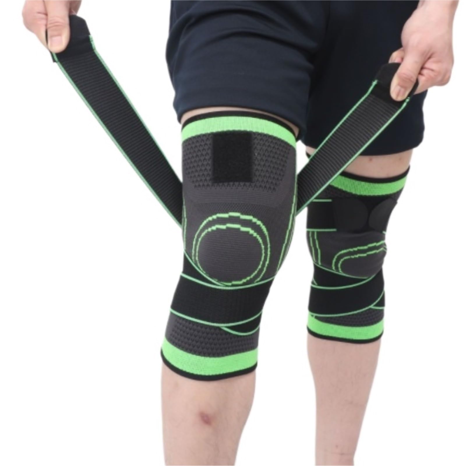 Genouillères Une Paire De Genouillères Chaudes, Genouillères Élastiques De Protection Respirantes Adaptées Aux Sports De Plein Air Protection Genoux(Grün,XL)