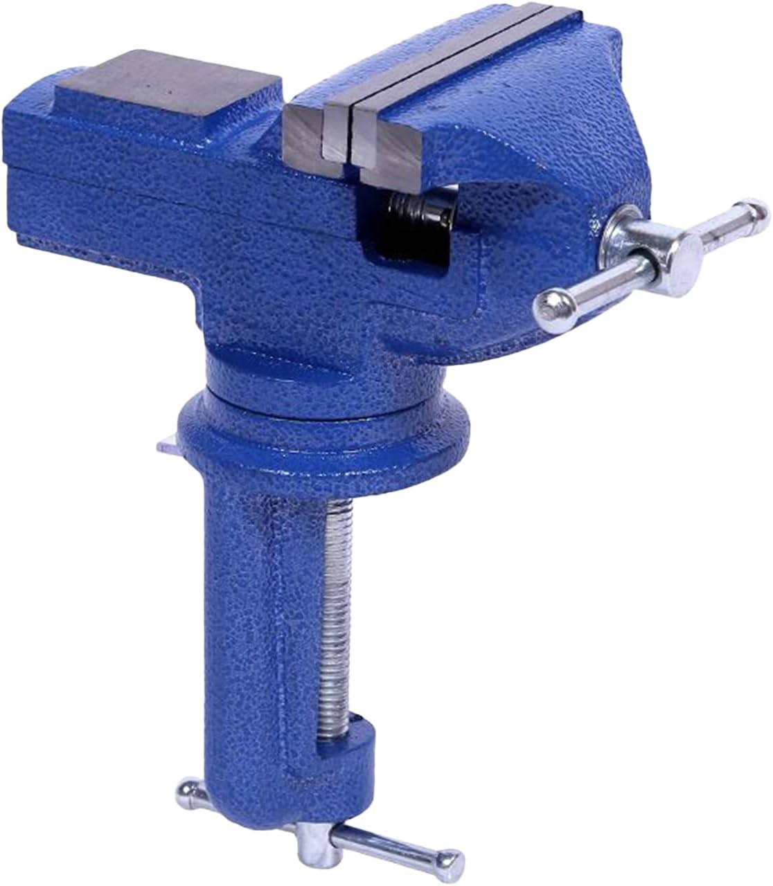 Table Clamp, Heavy Duty Workbench Vise with 360 Degree Swivel Base, Portable Fixed Tool for Garage, Shop, Home, Projects, Crafting, Woodworking, Metalworking, and Daily Repair Use