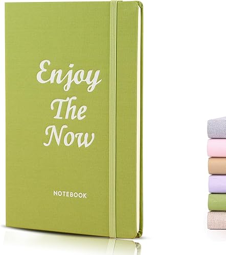 Miniatura 10 de LLi Cufite Cuaderno rayado, 160 páginas, tamaño mediano de 5.7 x 8.5 pulgadas, papel grueso de 3.53 oz/m², tapa dura de algodón (A5, almendra)