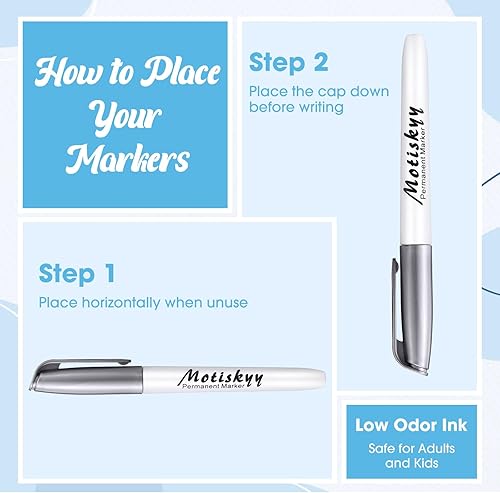 Miniatura 4 de 48 marcadores metálicos permanentes a granel, marcadores metálicos a granel, punta media, bolígrafo de pintura de secado rápido para aula,