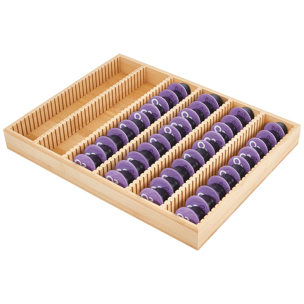 Bamboo Coffee Pod Drawer Organizer for Nespresso Vertuo Capsule, Coffee Pod Storage Campatible with Coffee Pods for Kitchen, Office, Coffee Station