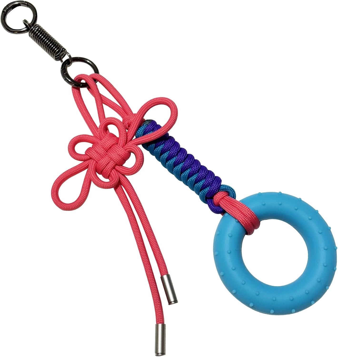 DAOSUN Paracord Bag Charms with Grip Strength Trainer, Hand-Woven Rope Purse Charms for Handbags