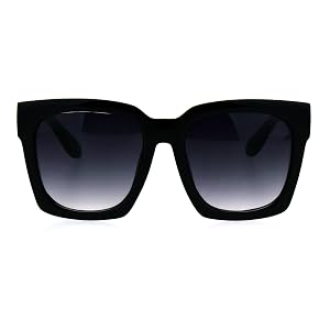 SUPER Oversized Square Sunglasses Womens Modern Hipster Fashion Black Smoke