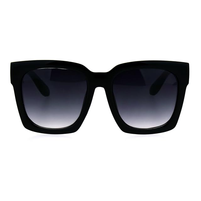 SUPER Oversized Square Sunglasses Womens Modern Hipster Fashion Black Smoke