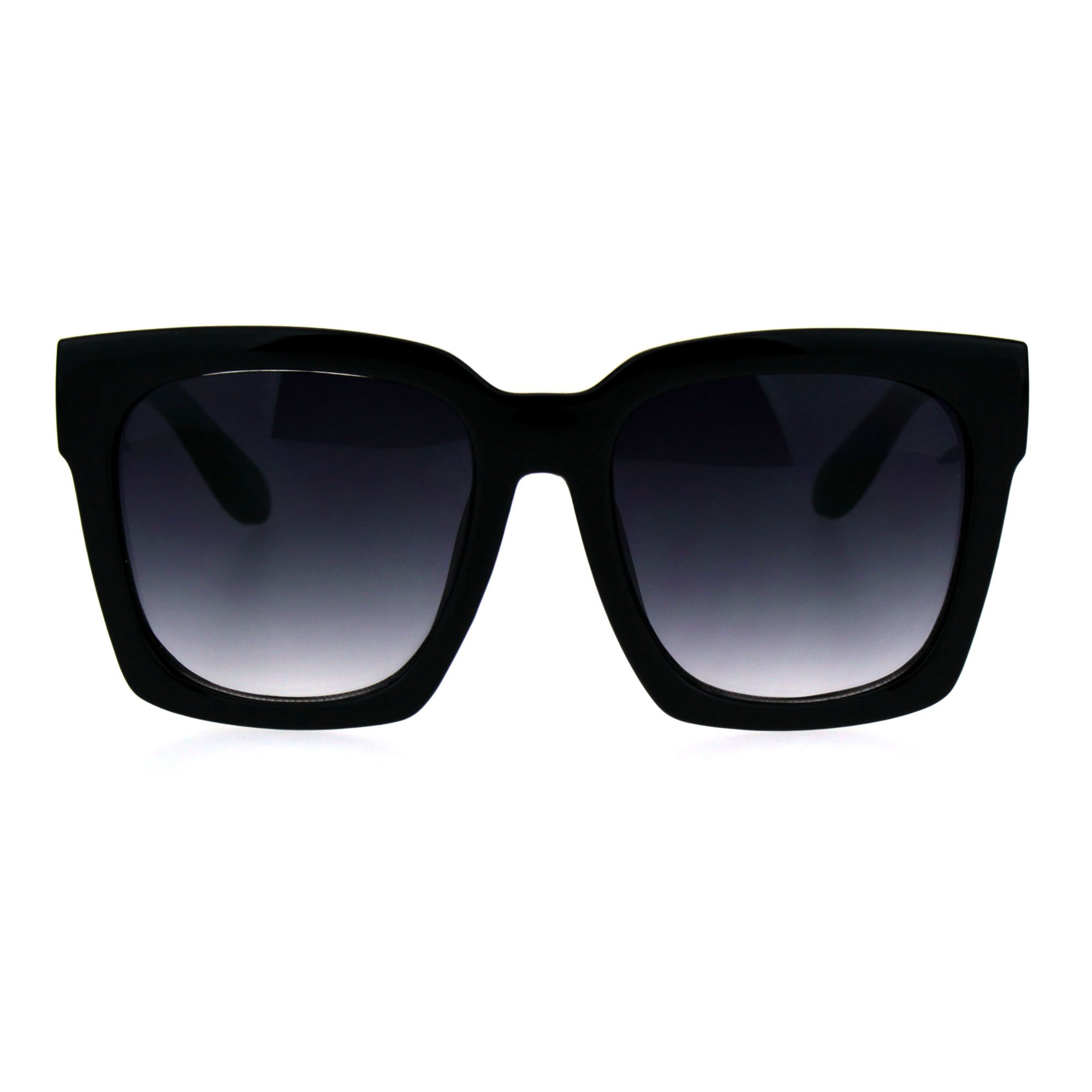 SUPER Oversized Square Sunglasses Womens Modern Hipster Fashion Black Smoke