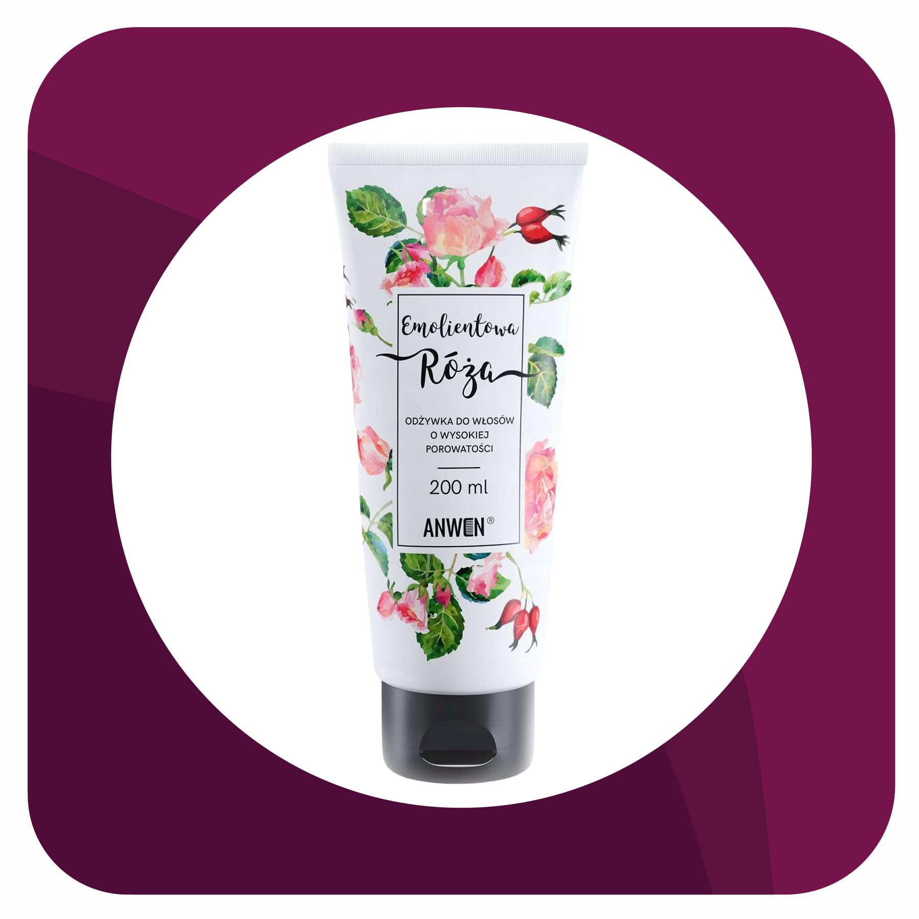 Après-shampoing Anwen Émollient à La Rose Pour Cheveux à Haute Porosité - 200ml