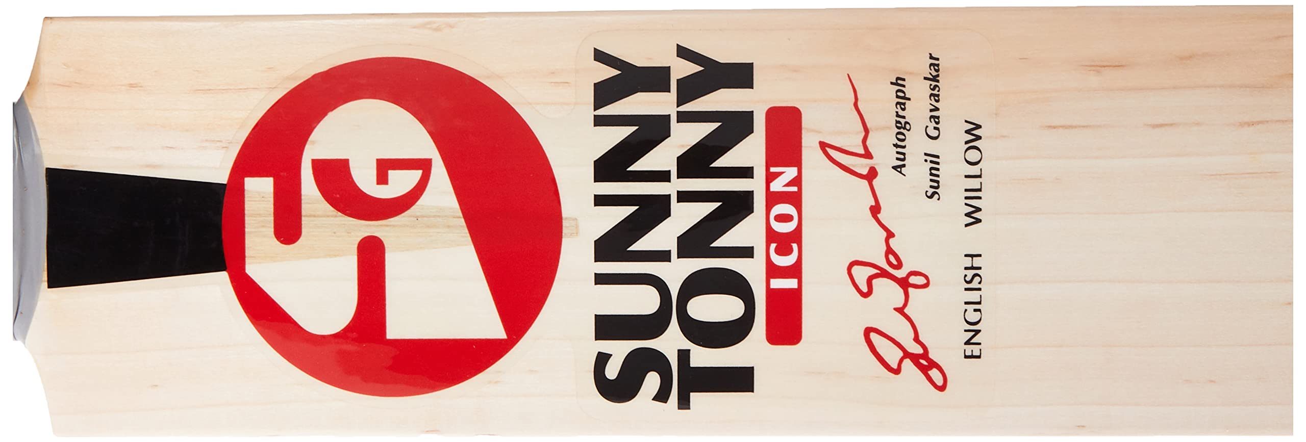 Sg Sunny Tonny Icon Cricketschläger aus englischer Weide Grade 4 (Größe: kurzer Griff, Lederball), Holz, Mehrfarbig