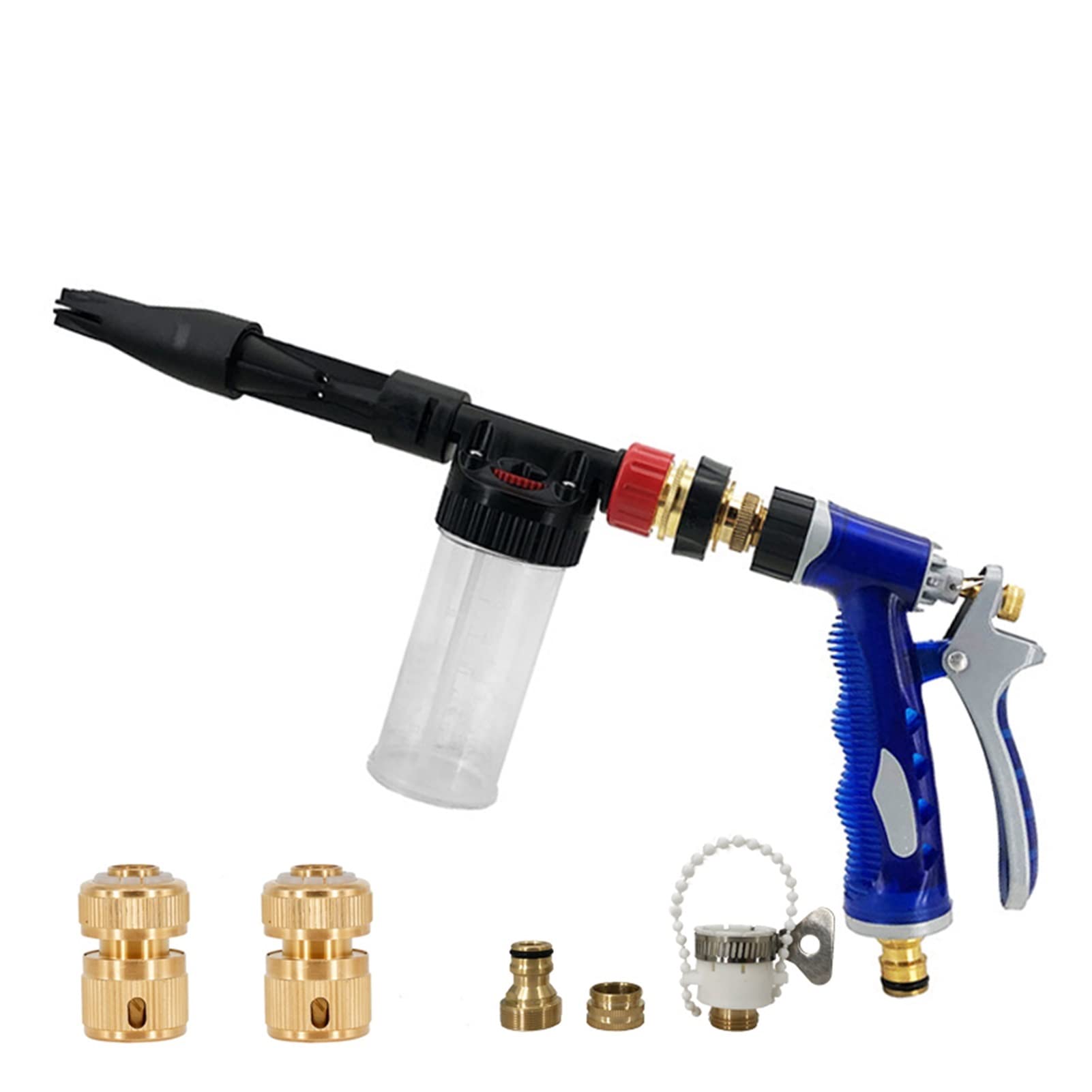 Pistola de agua de alta presión Lavado de coches Lanzas Pistola de espuma Hogar Jardín Irrigación Hidrolimpiadora Sprinkler Metal Boquilla (Color : Gun set)