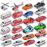 Tcvents 24 Pack Toy Cars Auto Spielzeug Set 24 St&uuml;ck, kleine Feuerwehrwagen,...