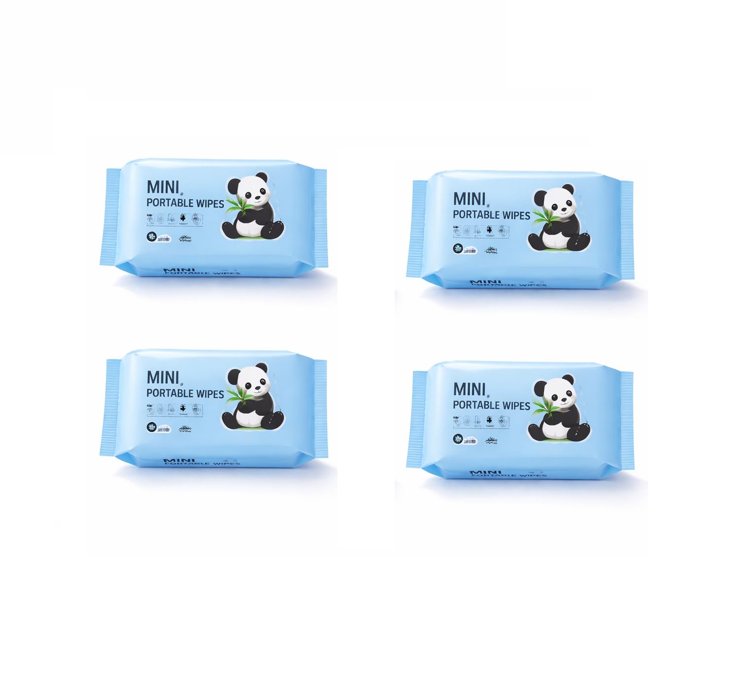 Baby Panda Wet Wipes for Baby Kids & Adults Soft Portable Disposable Water Wipes for Face Hand Body Skin Care Wet Tissue for Travel Makeup Removal & Baby Cleaning (Total 32 Wipes In 4 Pouch)-image-37