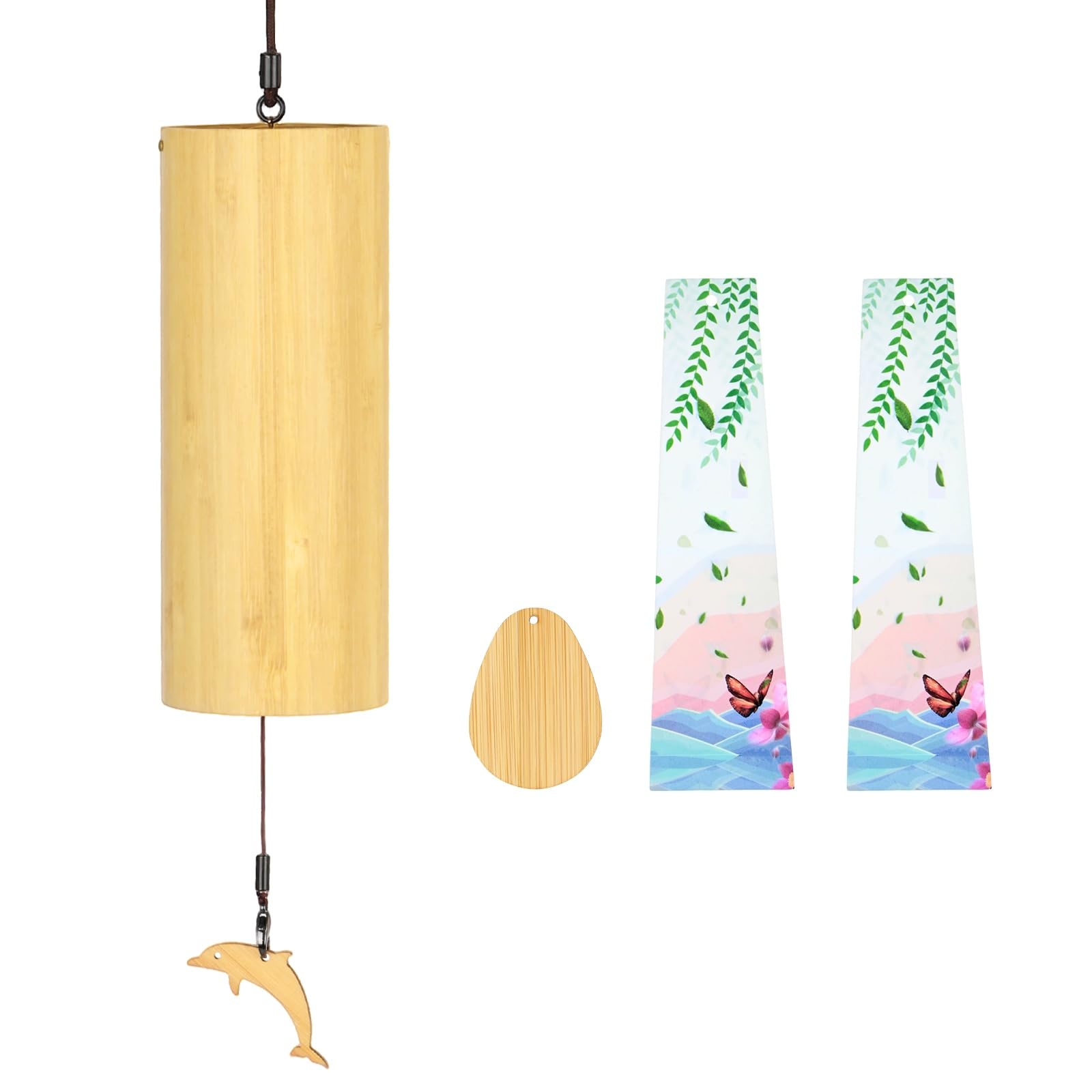 M METERXITY Bamboo Wind Chimes for Meditation, Relaxing Emotions, Wooden Handcrafted Chimes for Unique Decor, Gardening Gift for Outdoor Decoration [G Chord]