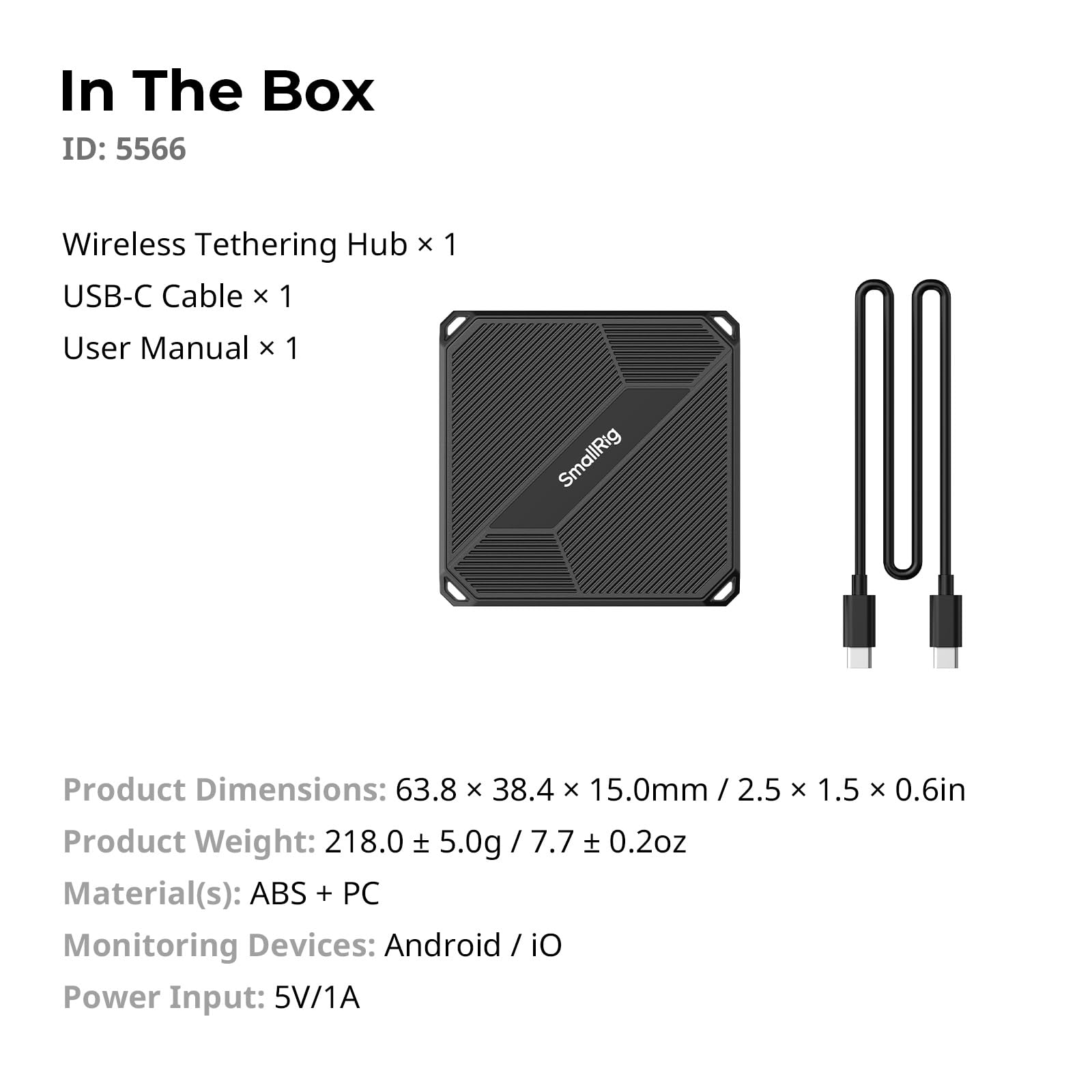 SMALLRIG Hub de Conexión Inalámbrica para Cámaras, Monitor/Repetidor de 500m, Control Remoto por App para Fotografía de Vida Silvestre, para Sony, para Canon, para Nikon, para Panasonic - 5566
