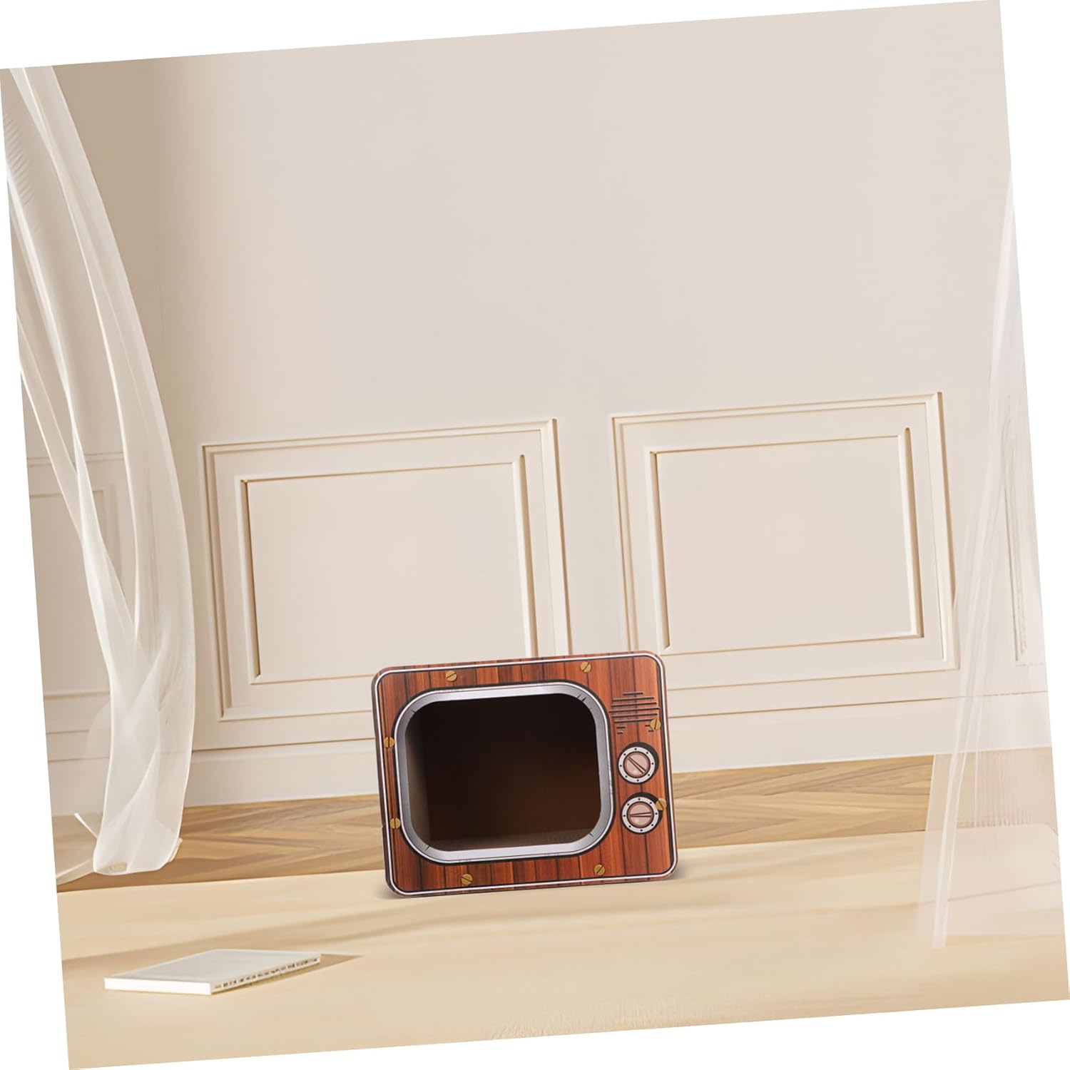 Toyvian Cardboard Cat House Cube Bed Spacious Cat Scratcher Corrugated Design Year Comfort Fun and Versatile Playhouse for Felines