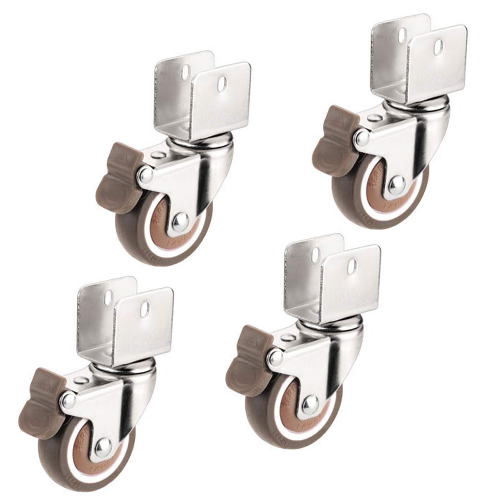 Roulettes de meuble anti rayure en U 25 mm pour stopper les vibrations