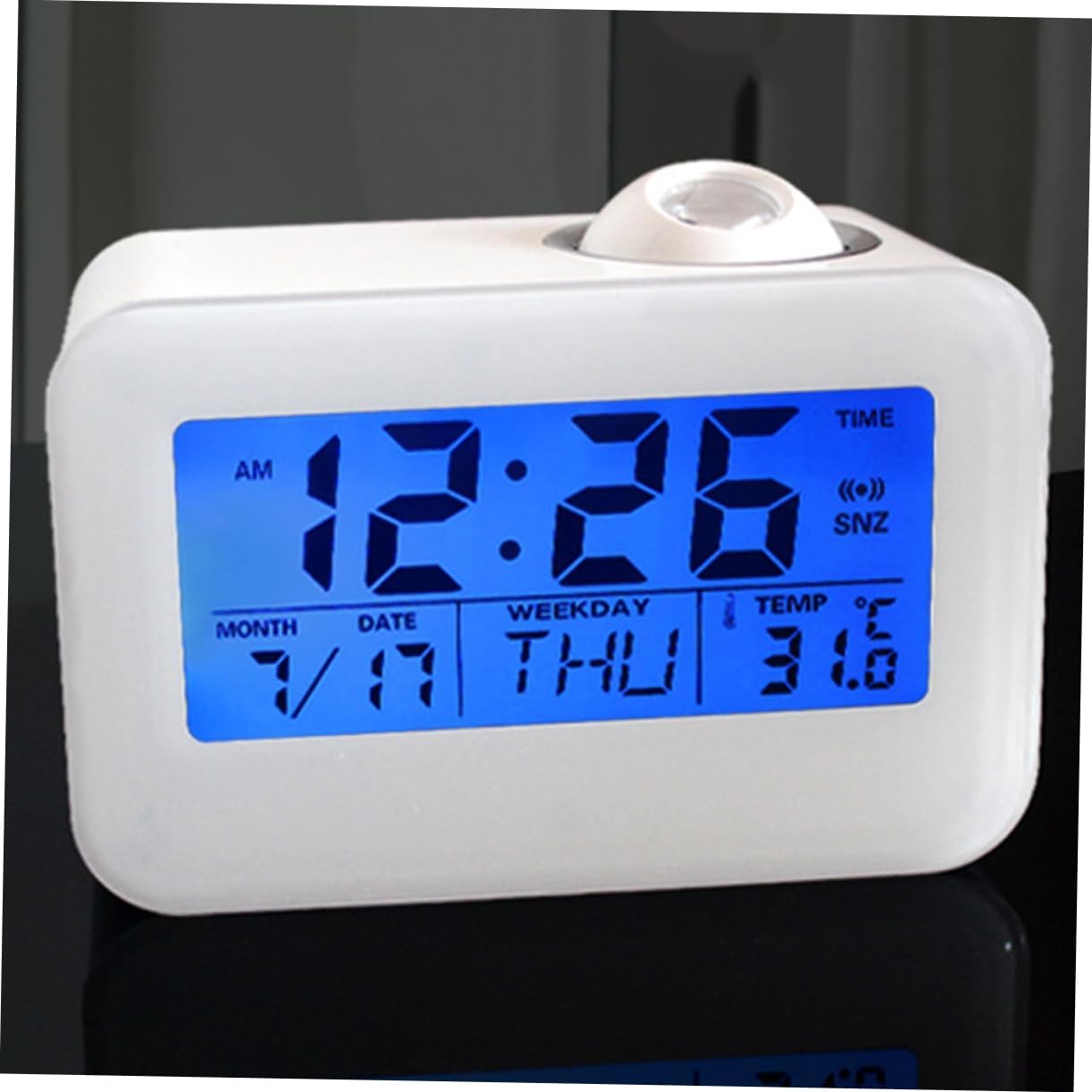 3pcs Digital Clock Desktop Clock Voice Report Clock Wall Hanging Clock Led Clock Night Light Clock Digital Alarm Clock White Perpetual Calendar Projection Clock, Whitex3pcs