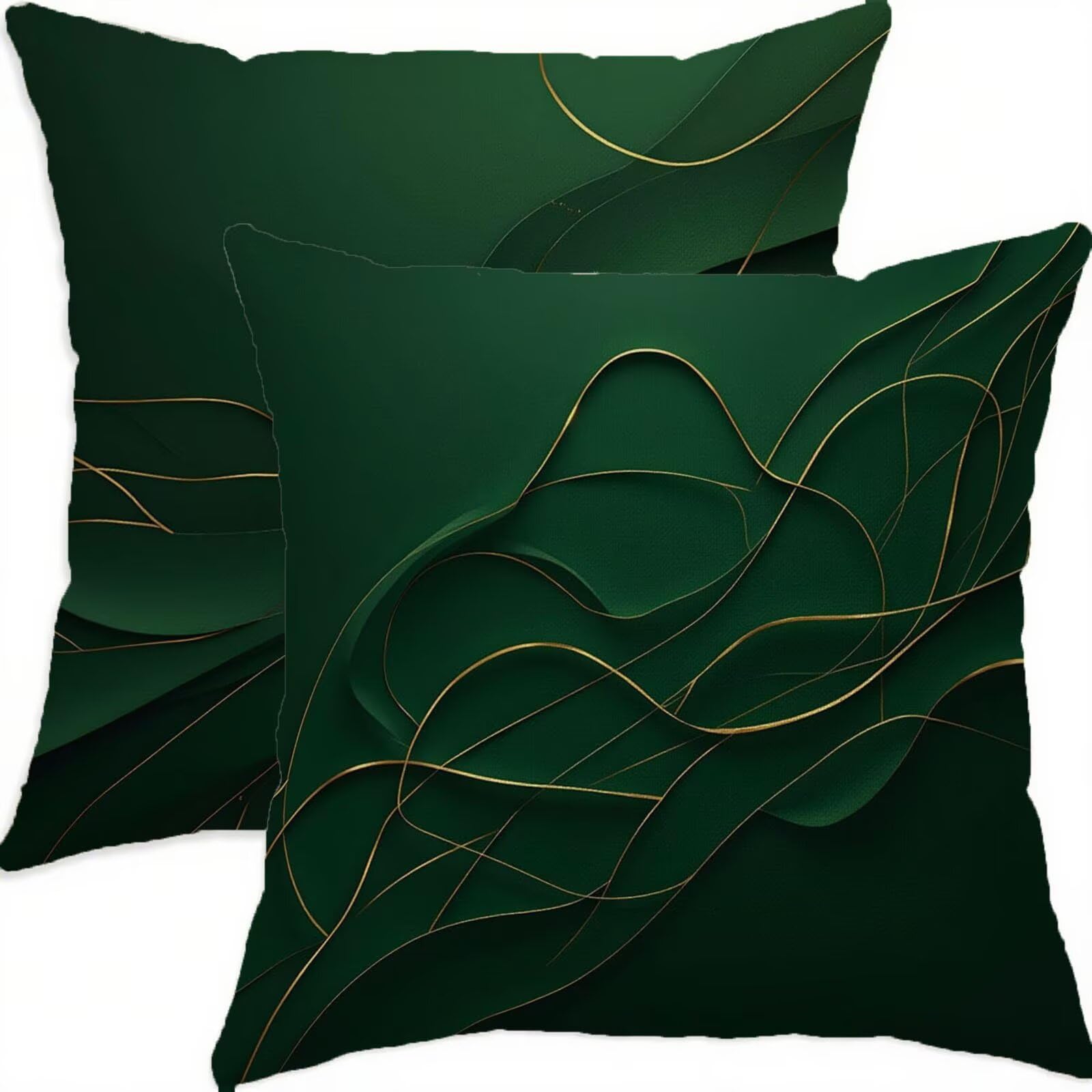 Housse coussin 65x65cm pour canapé de salon moderne motif vert