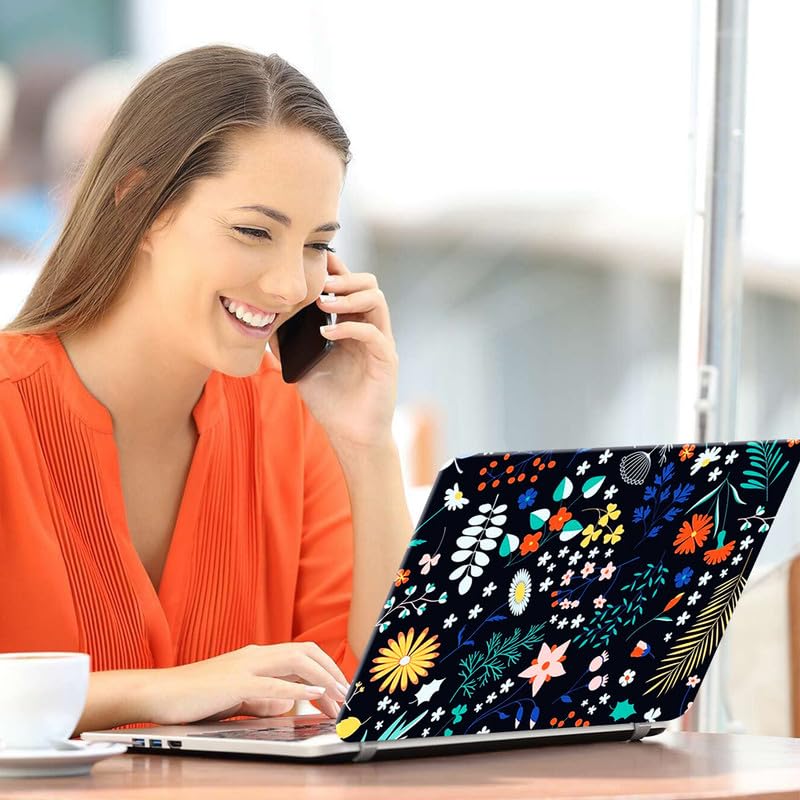 Image of Floral D38 Top+Wrist Pad Vinyl Laptop Skin /Sticker /Cover for 14 Inches Laptops Laminated-Removable-HD Quality Compatible for Hp-Dell-Sony-Lenovo-Asus etc.(13.8x9.6 Inches)