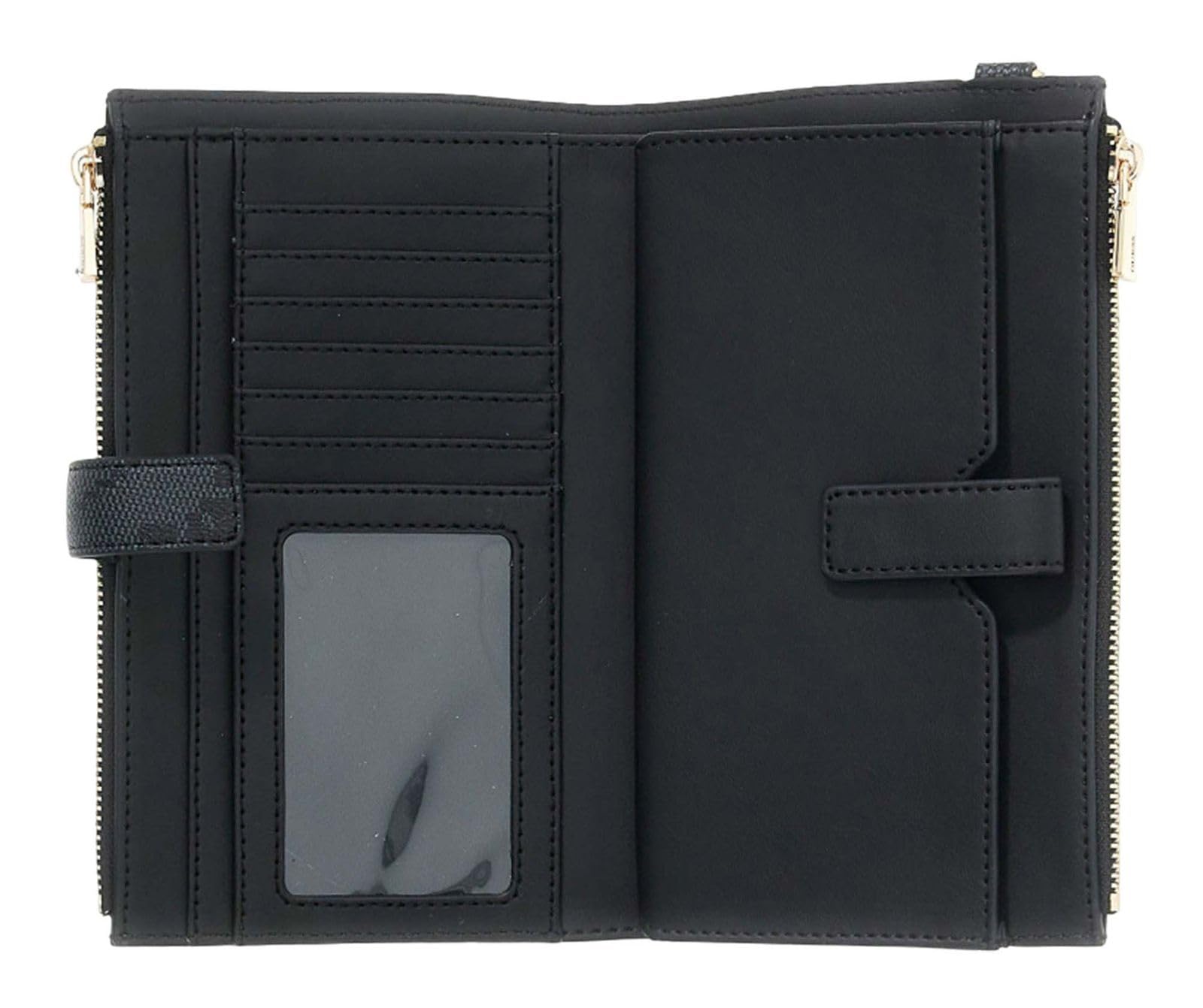 GUESS portafoglio Laurel II SLG Double Zip Organizer Coal Logo grigio scuro