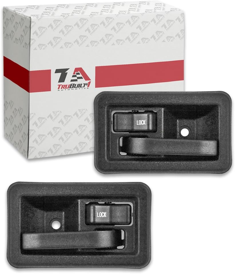 Left and Right Pair Textured Inside Black Door Handles Replacement for 87-02 Wrangler 97-02 Wrangler TJ 84-86 Cherokee T1A 55176477AB 55176476AB