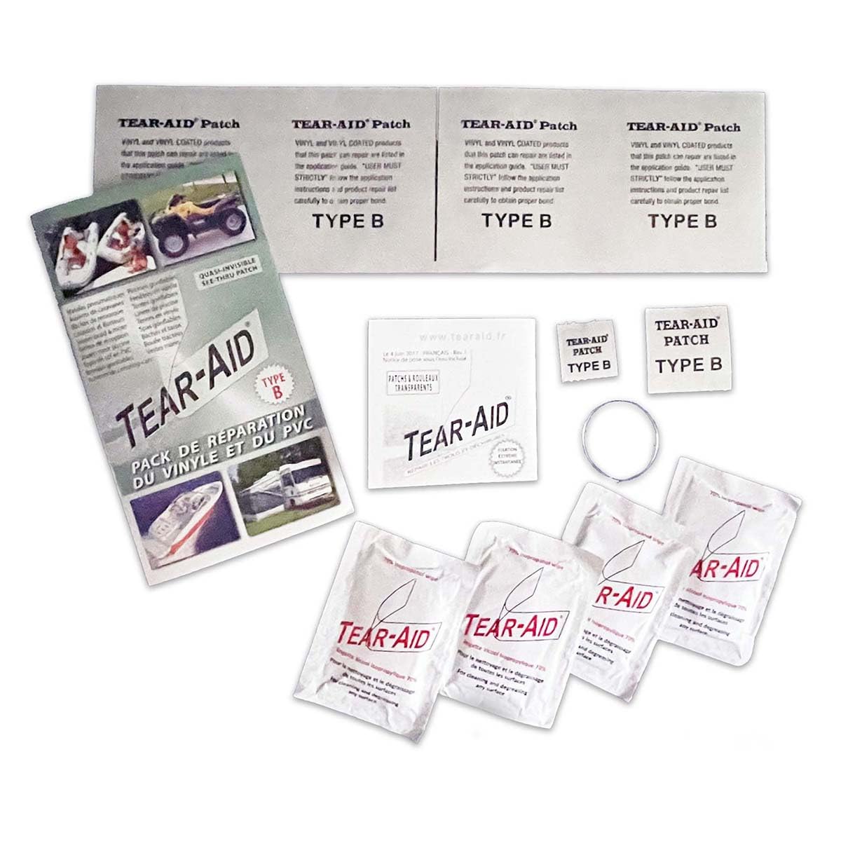 Tear-AID Reparatur-Set für Stoff Typ B für Vinyl und PVC – Sofortig, permanent, praktisch unsichtbar