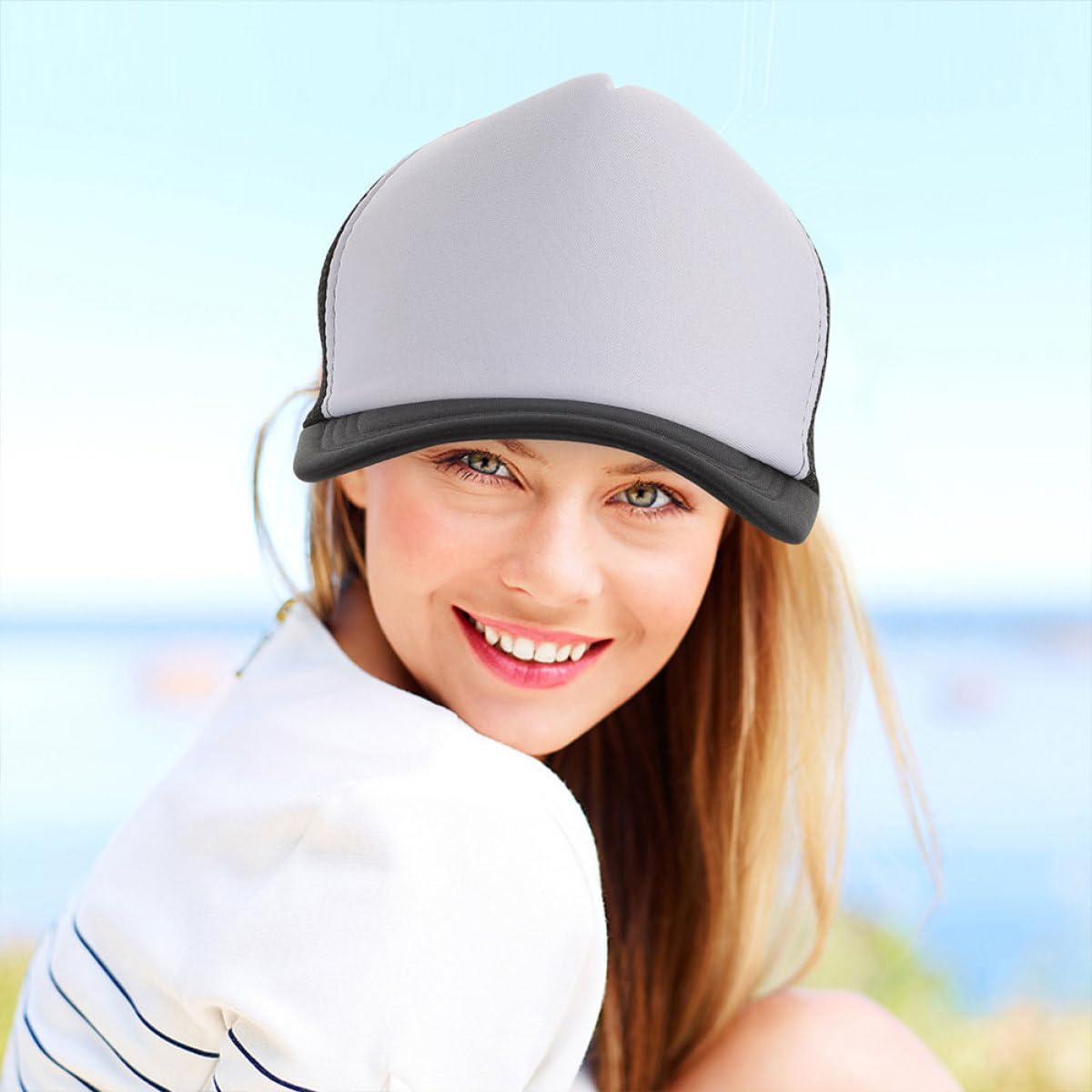 Cappelli Baseball Sublimazione Vuoti 6 Pezzi in Rete Bianca per Stampa Termica e Fai da Te Outdoor Unisex Leggeri e Lavabili