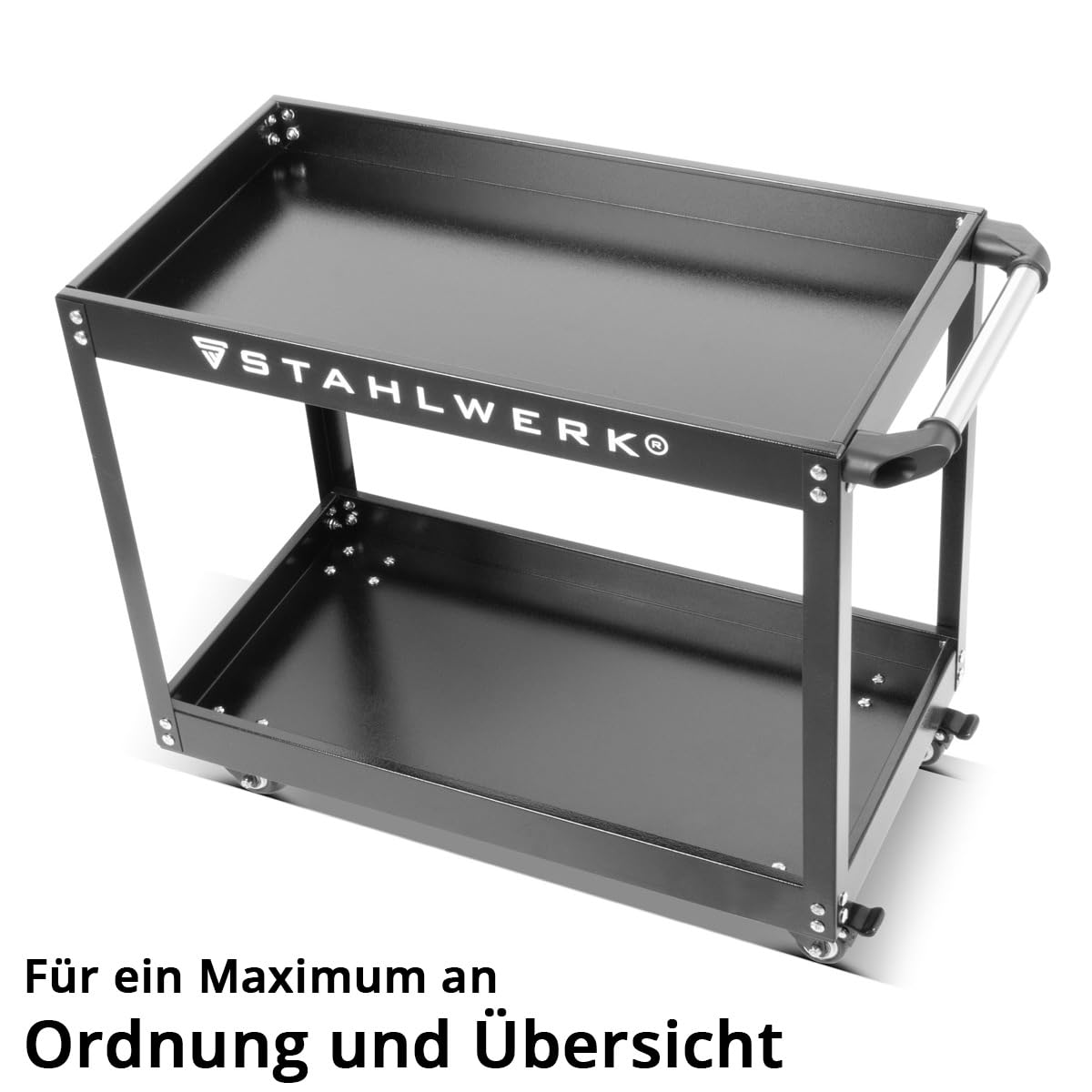 STAHLWERK Werkzeugwagen - Werkstattwagen ST-575, Etagenwagen mit 2 Ladeflächen, Rollwagen, Transportwagen, Montagewagen, Plattformwagen