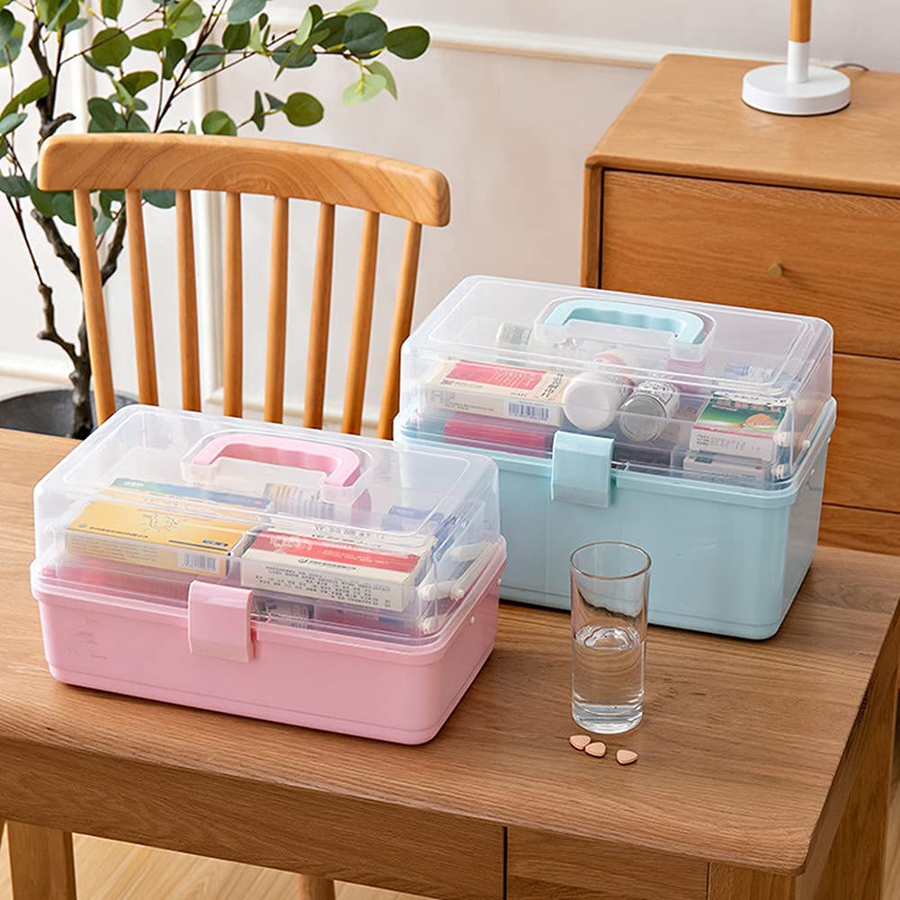 Botiquín De Primeros Auxilios Médico for El Hogar Caja Almacenamiento Organizador con Compartimentos Botiquines Blanco,s,Botiquín de Primeros Auxilios(Pink,S)