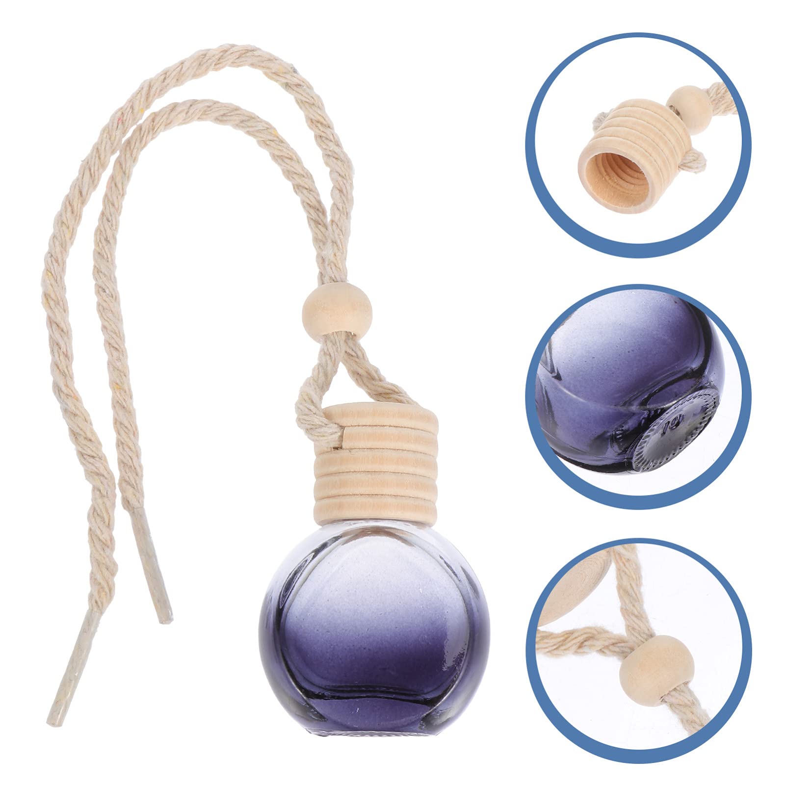 PRETYZOOM Hängende Auto Parfümflasche 20 Stück Aromatherapie Diffusor Anhänger aus Holz Auto Innenraum Dekoration für Ätherische Öle Schwarz