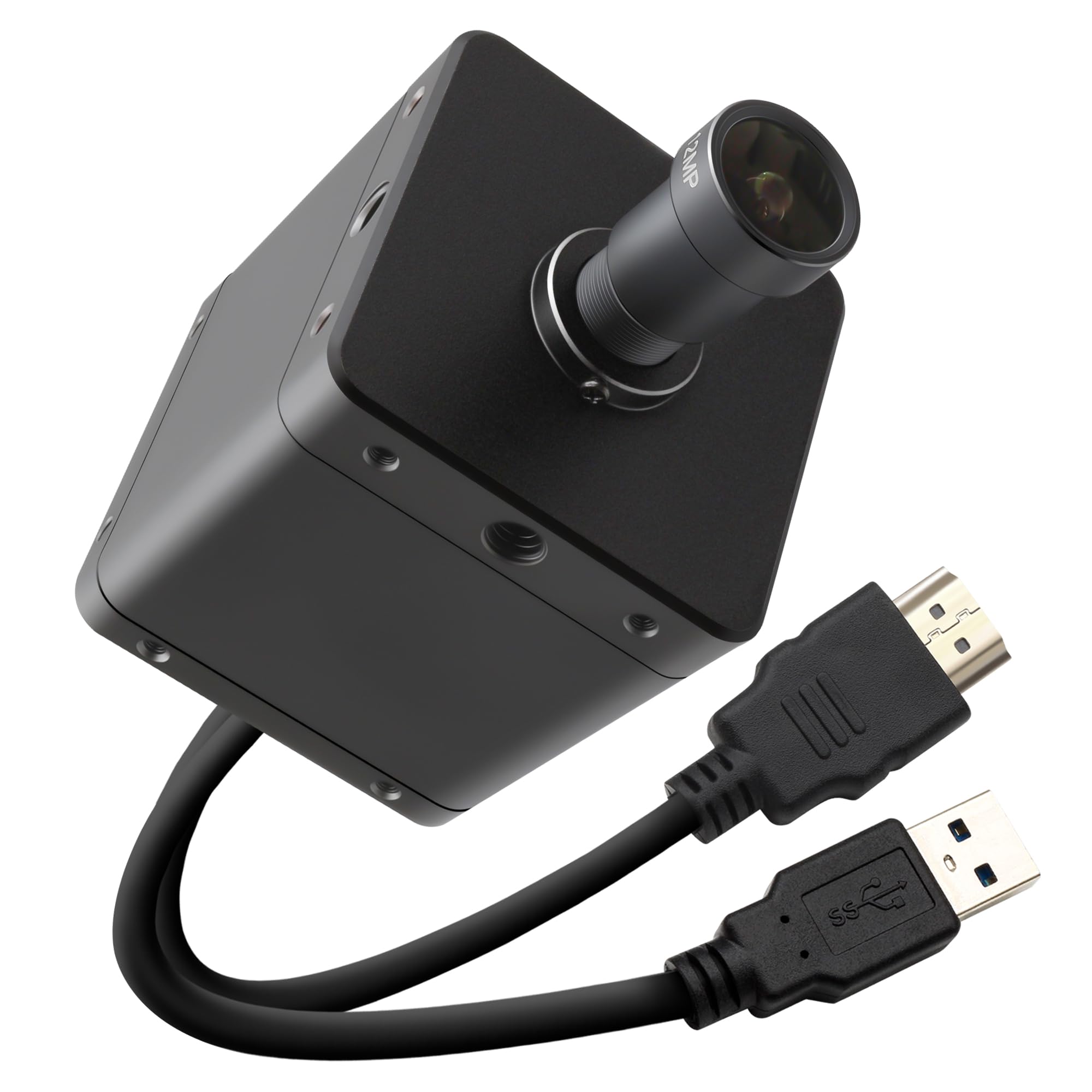 Svpro 4K 60 FPS USB 3.0 HDMI-Kamera, Webcam mit manuellem Fokus, 94° (H) 5mm-M12-Objektiv und Metallgehäuse, IMX678-UVC-Kamera für schlechte Lichtverhältnisse, kompatibel mit Windows, Linux OS