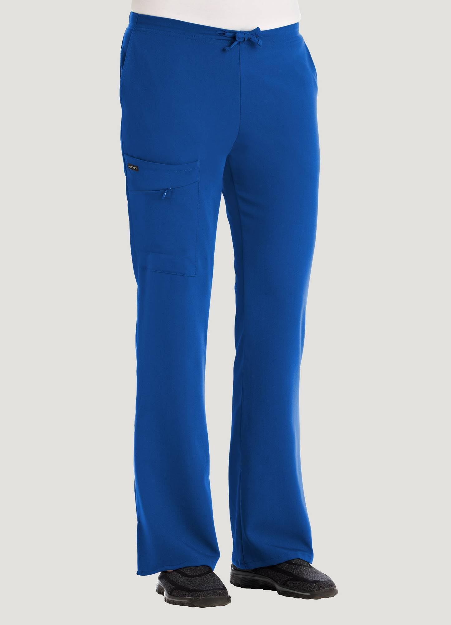 Classic Fit Collection by Jockey Women's Tri Blend Zipper Scrub Pants Small Petite Royal