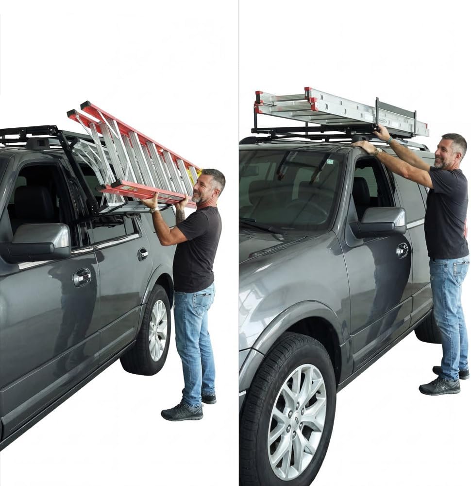 Sylvan EZLoad Retractable Roof Rack Cargo Carrier – Drop-Down Lift Assist Basket – Universal Fit for Car, Truck, & SUV