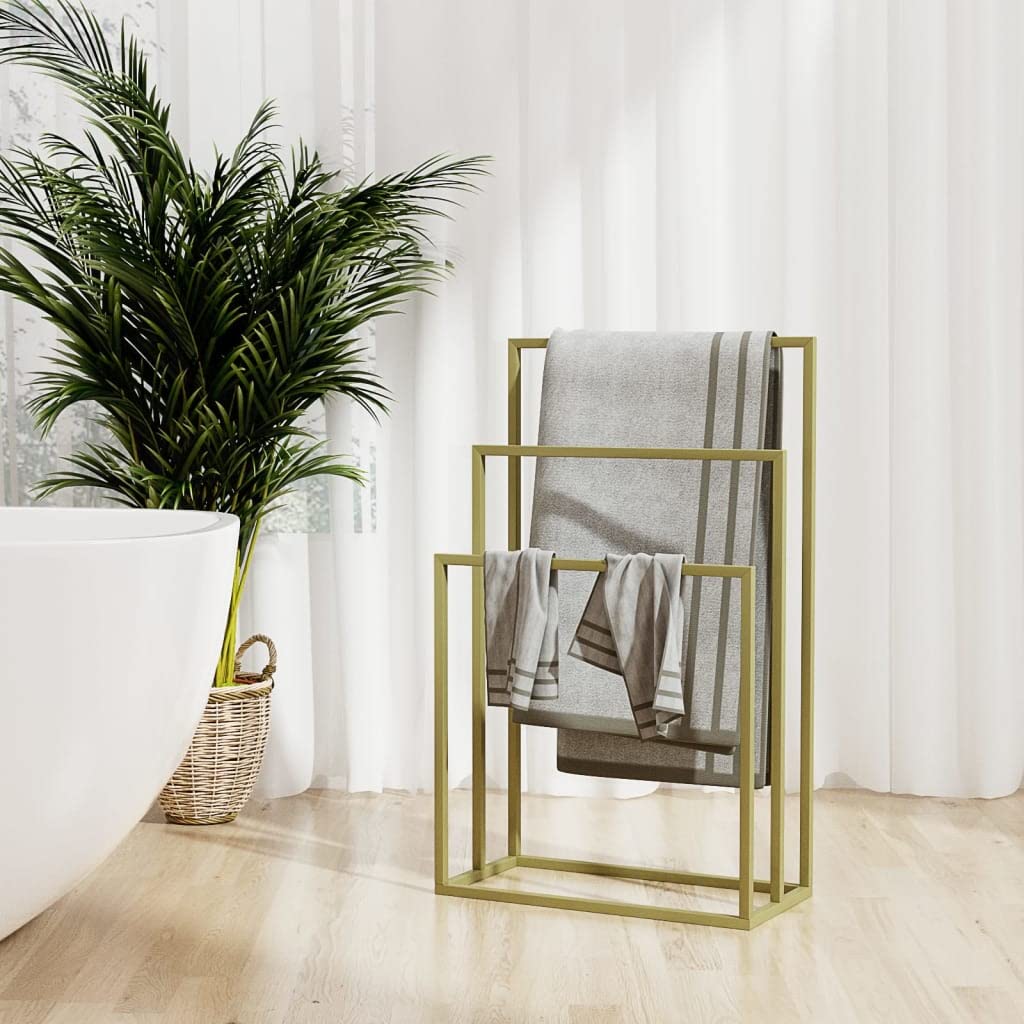 Home & Garden Porte-serviettes sur pied Doré 48 x 24 x 79 cm