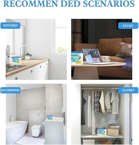 Miniatura 7 de CANAGER Caja absorbente de humedad con aroma fresco, cajas eliminadoras de olores y deshumidificadores para armario, dormitorio, cocina, baño,