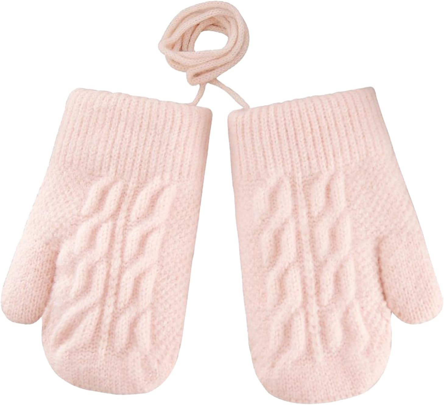 Clobeau Baby Snow Mittens Winter Warm Mittens Full Finger Ski Gloves Christmas Mitten for Kid Girl Boy 0-3Years