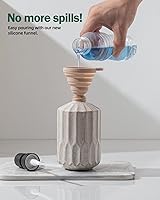 Vista 3 de FE FUN ELEMENTS Fun Elements Dispensador de jabón para baño, dispensador de jabón de manos de lujo de 16 onzas para baño, dispensador de cerámica