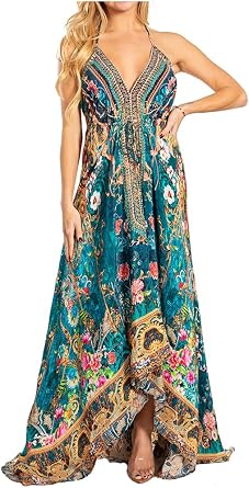 Sakkas Lizi 2025 Womens Maxi High-Low Halter Handkerchief Long Dress Beach Party