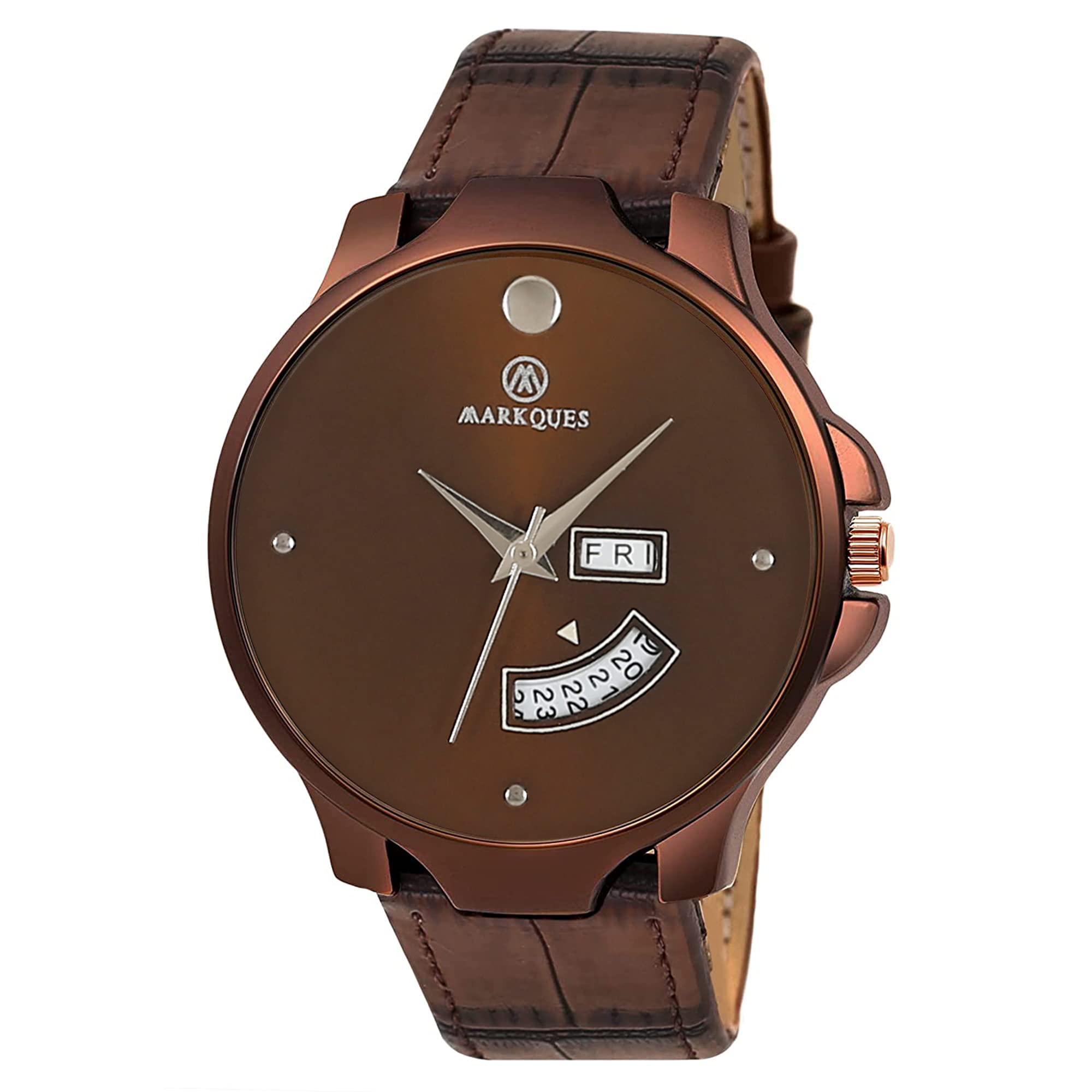 MARKQUES Leather Steve Day & Date Analog Watches For Mens And Boys (Brown Watch) (Stv-770202) (B0BP2KT767) Amazon Price History, Amazon Price Tracker
