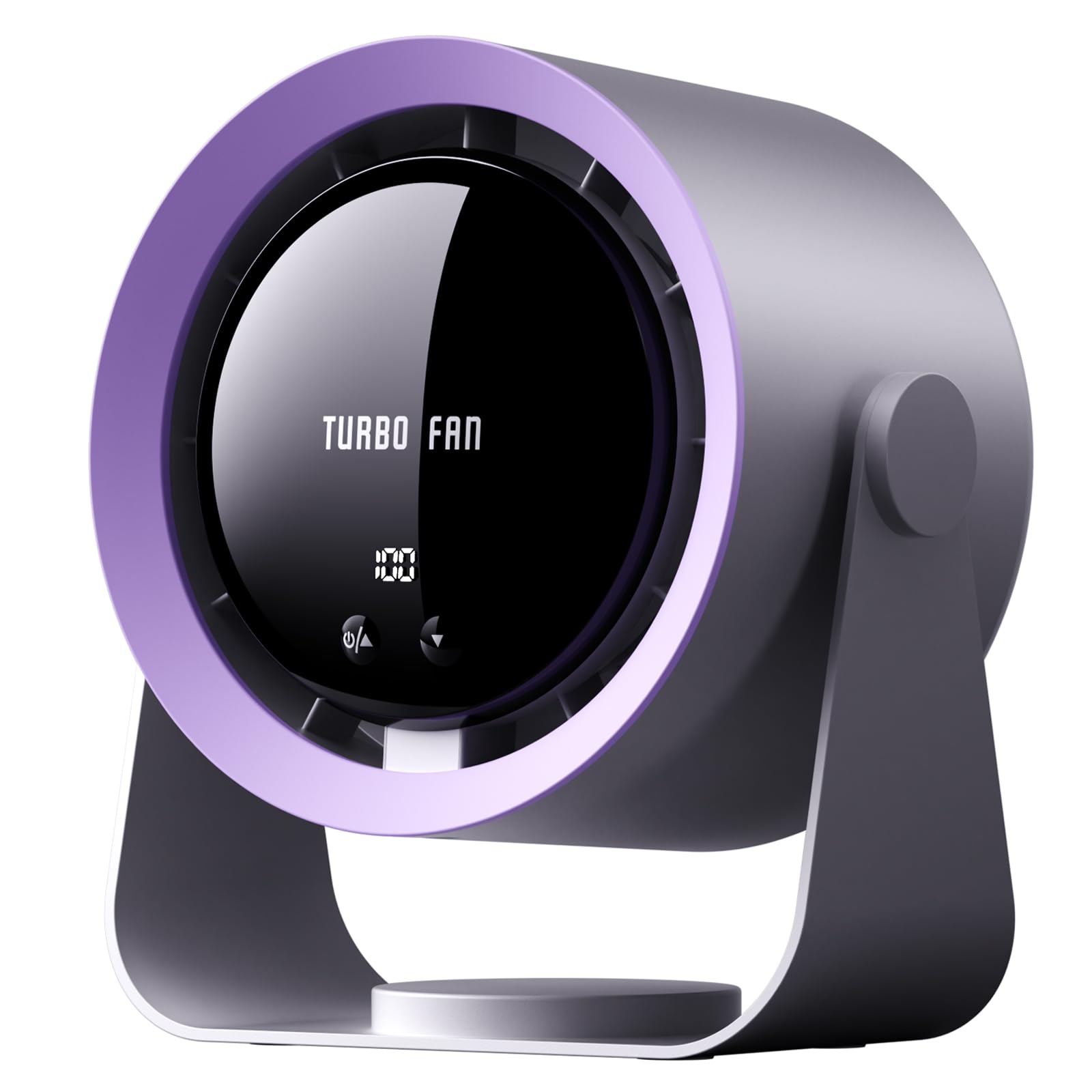Ventilador de escritorio portátil recargable de 5400 mAh, ventilador de mesa ajustable de 100 velocidades con pantalla digital para dormitorio, comedor, sala de estar, hogar, oficina, al aire