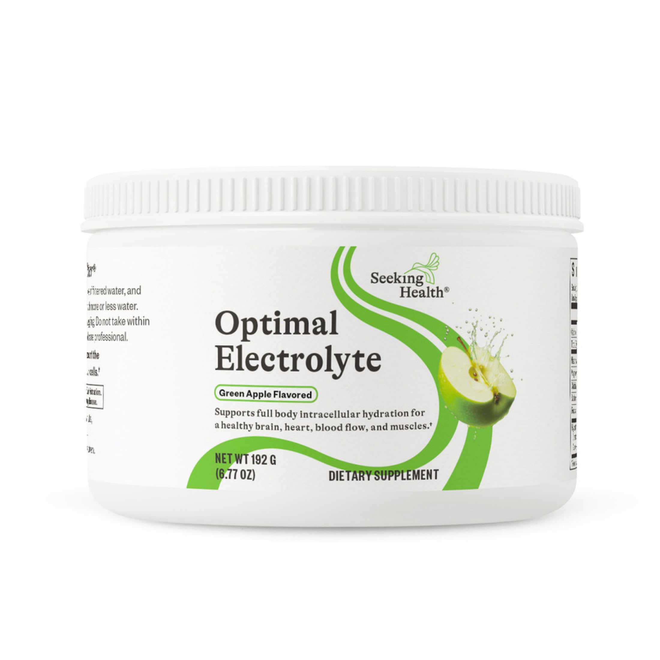 Seeking Health Optimal Electrolyte Powder - with Sodium & Potassium - Support Digestion & Energy with Magnesium Electrolyte Supplement -Green Apple 30 Servings Tub Green Apple