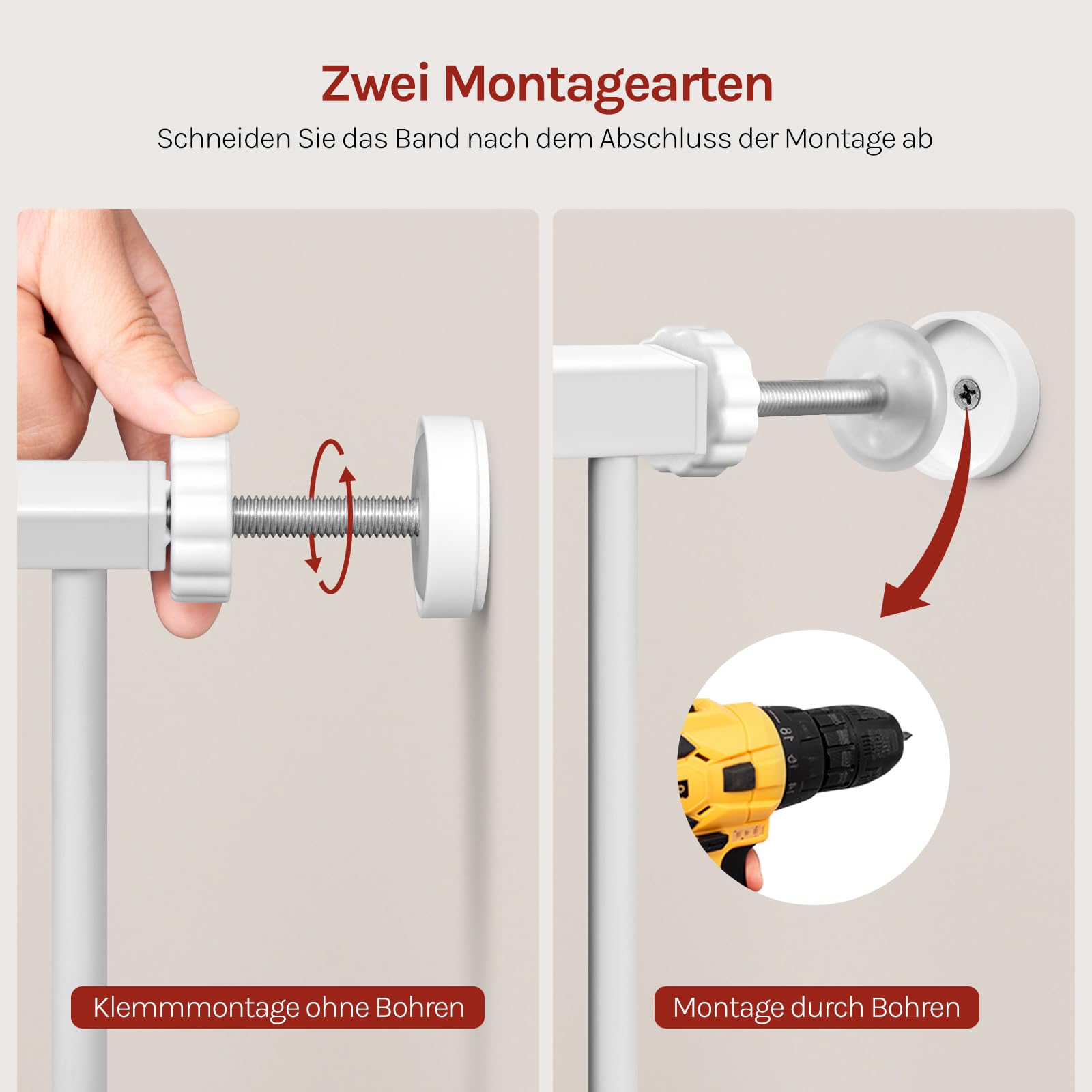 WOLTU Verlängerung für Tür- und Treppenschutzgitter | Metall Erweiterung ohne Bohren | Zubehör für Kinderschutzgitter | 13 cm, Weiß