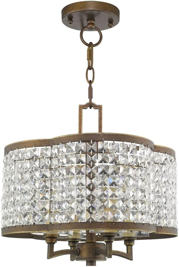Livex Lighting 4 Light WG Mini Chandelier/Semi Flush, Hand Applied Winter Gold (50574-28)