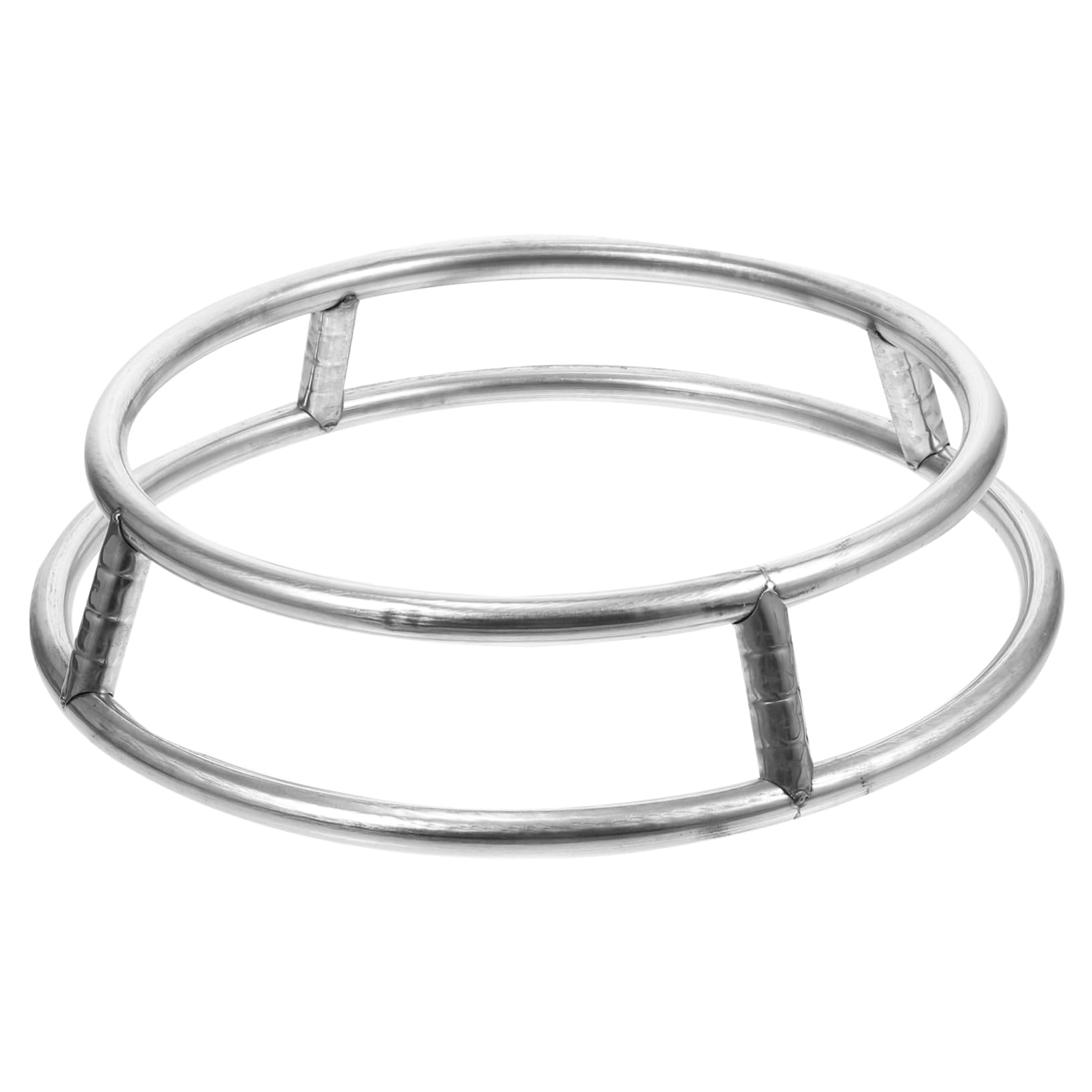 Luxshiny Double Layer Heat Stainless Steel Pot Rack Round Design for Wok Stand Slip Base Ventilated Hollow Structure Supports Pots Pans Kitchen