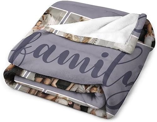 Miniatura 2 de Manta personalizada con fotos fabricada en Estados Unidos, manta personalizada para regalo conmemorativo de 10 fotos, manta personalizada para