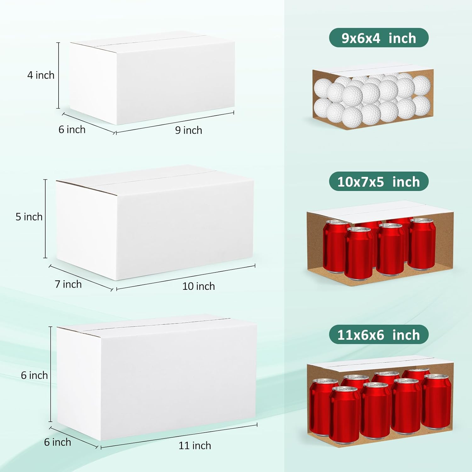 Eupako 30 Pack Small Shipping Boxes Assorted Sizes, White Corrugated Box Mailers, 9x6x4 & 10x7x5 & 11x6x6 10 PCS Each Small Boxes, Cardboard Boxes for Packaging Small Business, Mailing