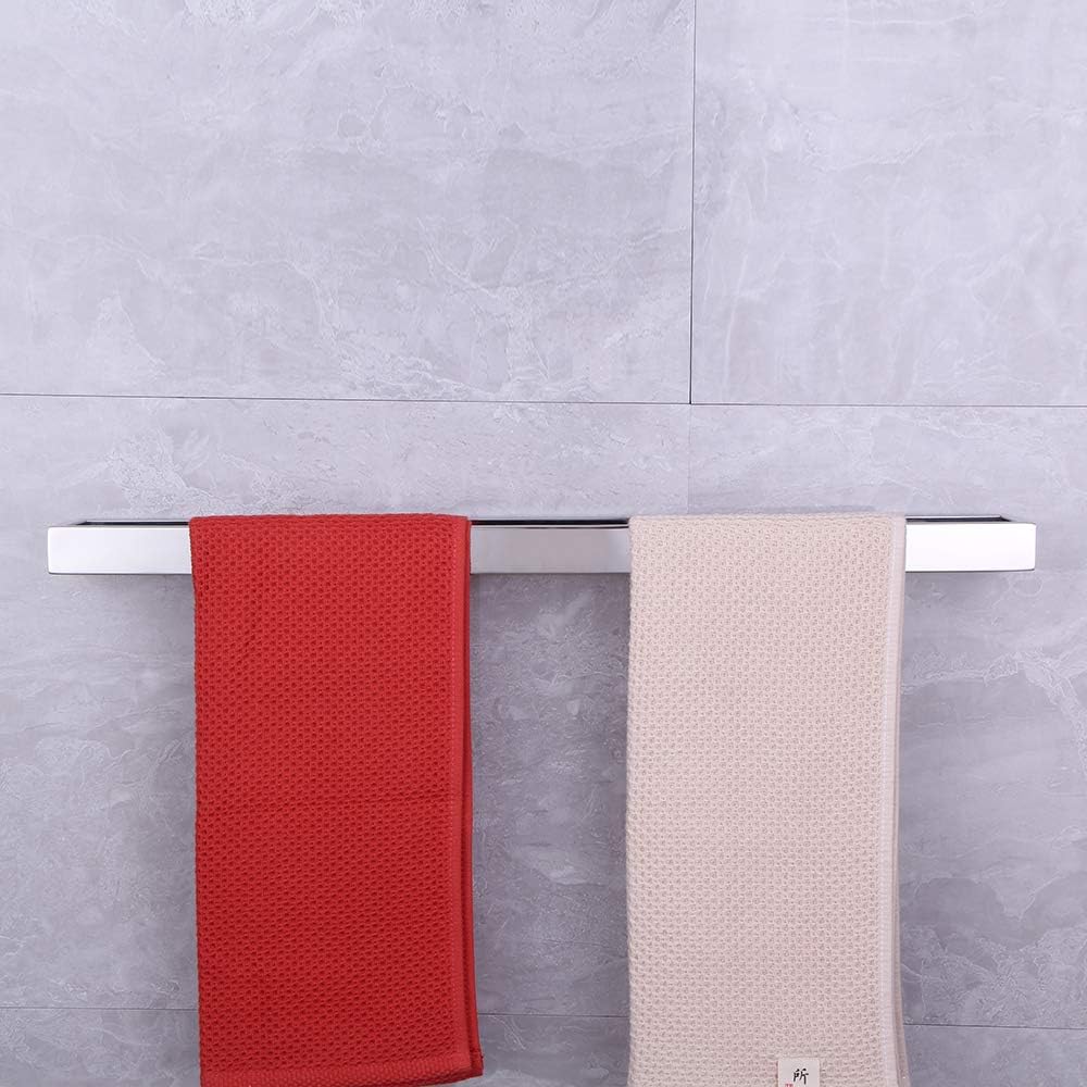 SUS 304 Stainless Steel 24-Inch Towel Bar Towel Rack Wall Mounted Towel Rail Towel Rod for Bathroom Modern Square Style Polished Finish