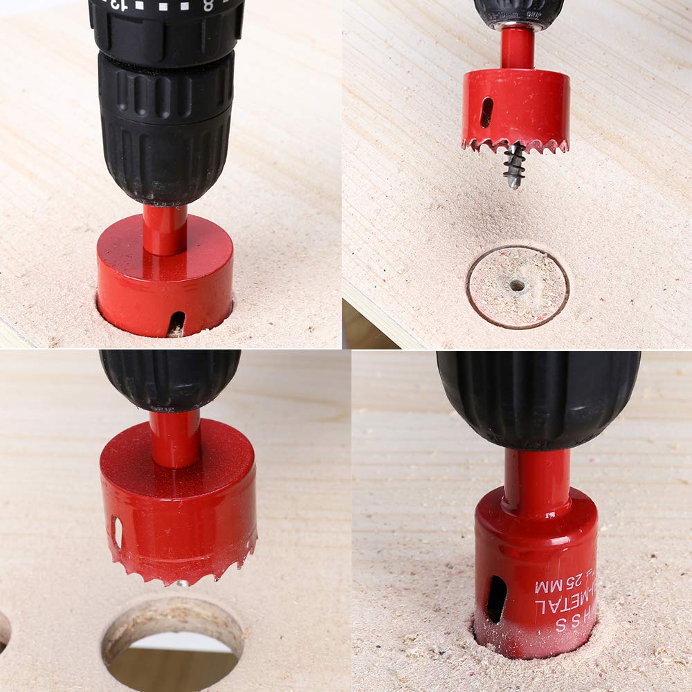 ASNOMY 12 seghe a tazza bimetalliche di grandi dimensioni per forare pannelli, plastica, tubi, legno, pannelli di fibra, metallo morbido, 18-75 mm
