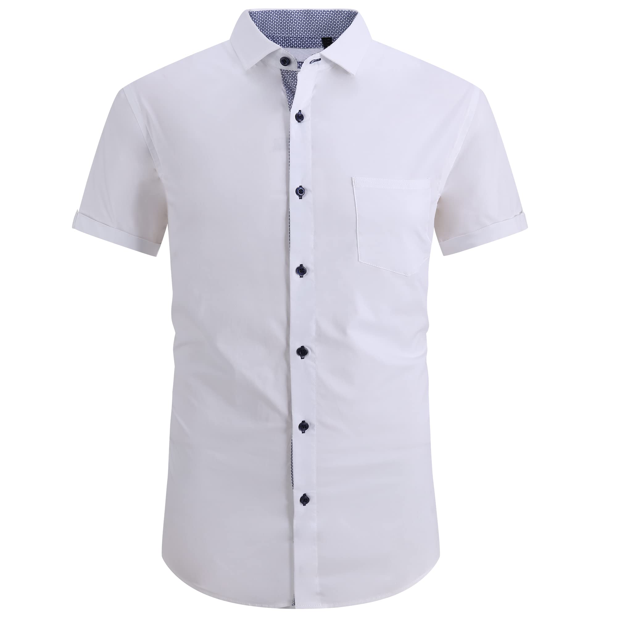 Esabel C Mens Dress Shirts Wrinkle Free Regular Fit Casual Button Down Shirts