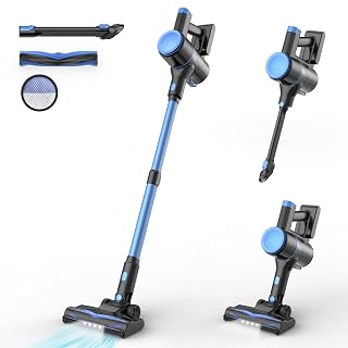 N8 Cordless Vacuum Cleaner, Lightweight Stick Vacuum with Powerful Suction, 2200mAh Battery, 40 Mins Runtime, Self-Standing, Rechargeable Vacuum Cleaners for Home Hardwood Floor Carpet Pet Hair - Amazon product rated Grade A